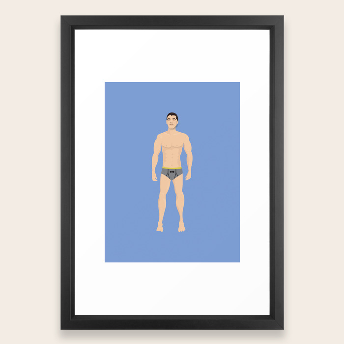George Clooney In Underwear Framed Art Print By Missdesignberry