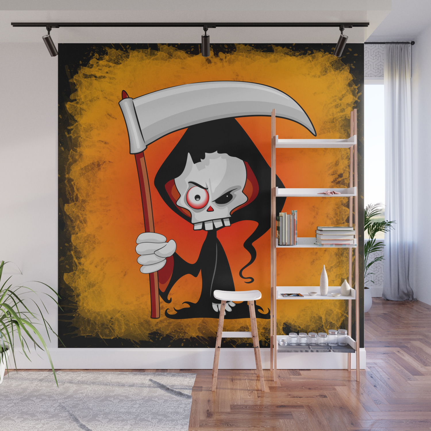 Grim Reaper Creepy Cartoon Character Wall Mural By Bluedarkatlem