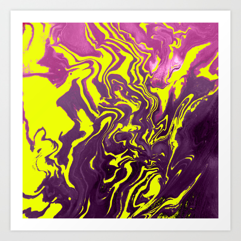Yellow Purple And Pink Intertwine Fluid Abstract 50 Art Print By