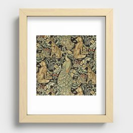 william morris forest - peacock Recessed Framed Print