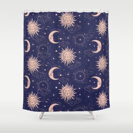 Sun and Moon pattern Shower Curtain