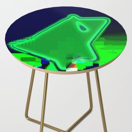 Proffer Ruminatively 3d cubes gradient, many dots, atomic, extruded, colorful dots, unclear and windy lime and navy shapes hovering over  slope Side Table
