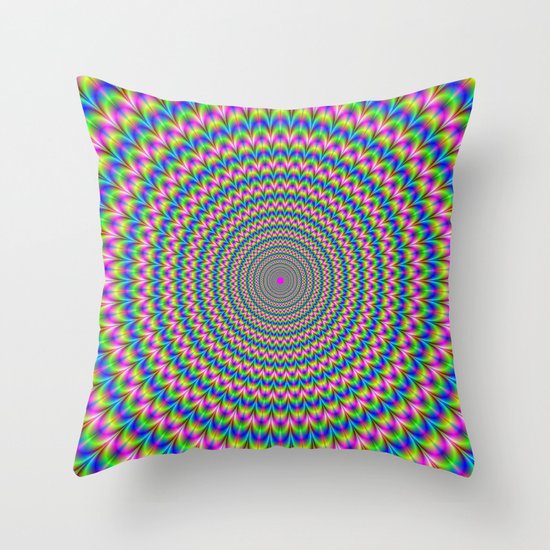 Psychedelic Rings Throw Pillow