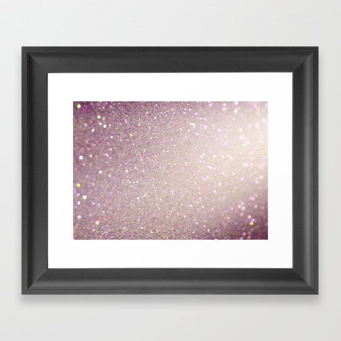 Rose Iridescent Glitter Framed Art Print