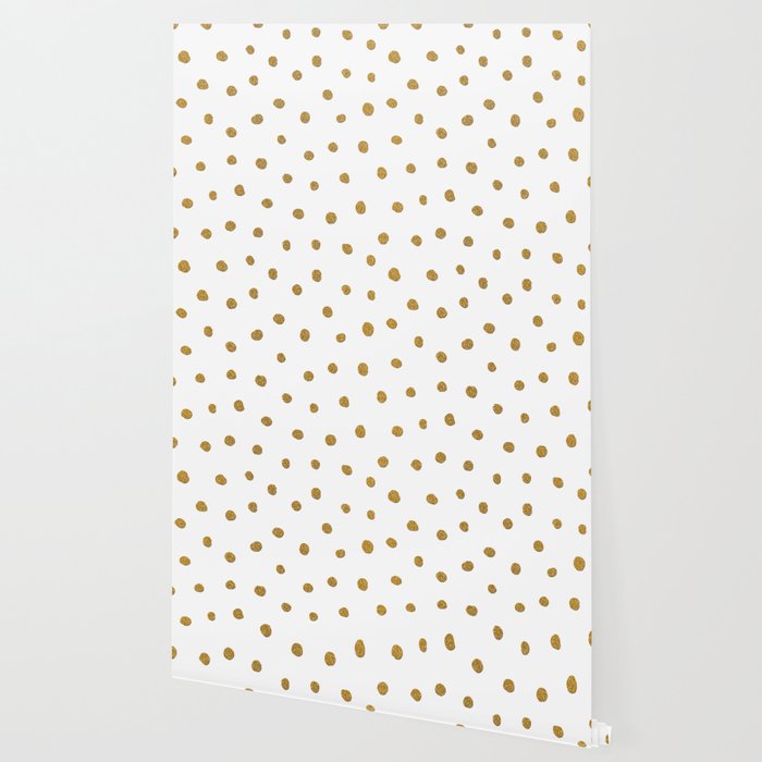 Golden Touch Ii Gold Glitter Polka Dots Wallpaper By Betterhome