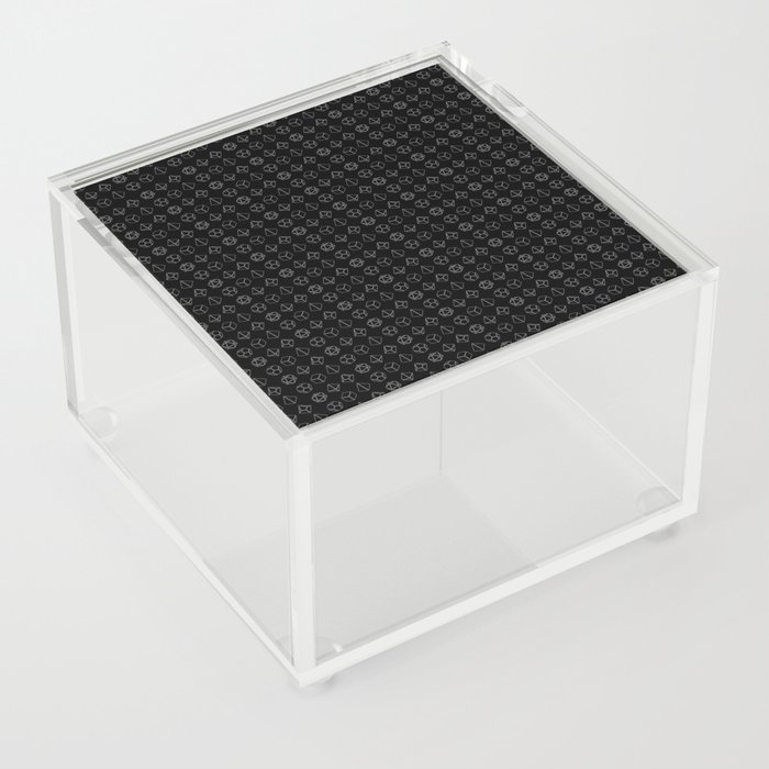 D&D White Dice Pattern Acrylic Box