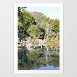 Pond Reflection, Kyoto, Japan Art Print
