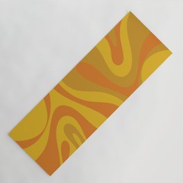 Mod Swirl Retro Abstract Pattern Mustard Ochre Orange Yoga Mat