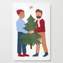 Couple with christmas tree Cutting Board