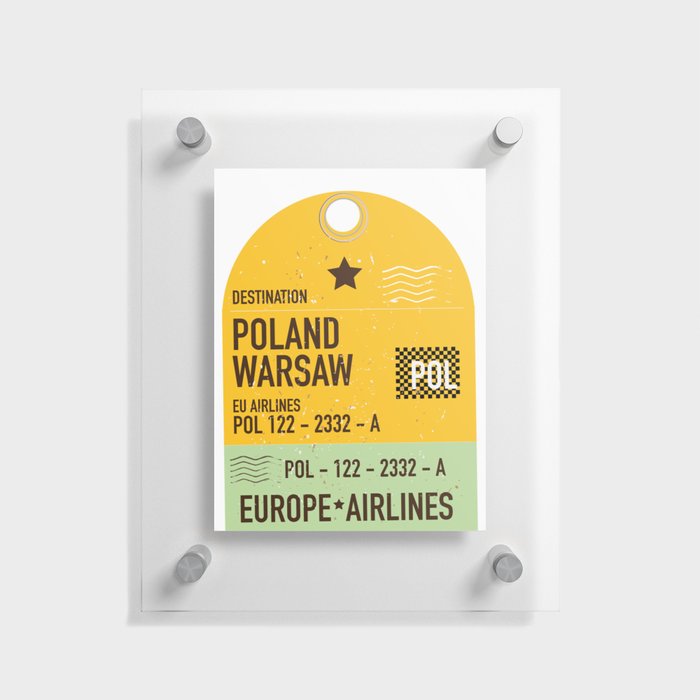 Poland Warsaw travel Ticket Floating Acrylic Print