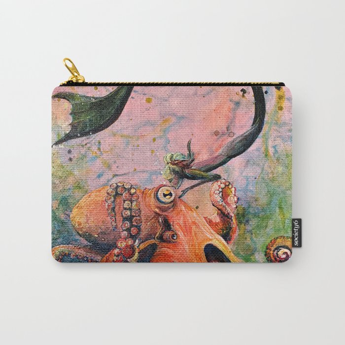 Don't Frett, Mermaid and Octopus Carry-All Pouch