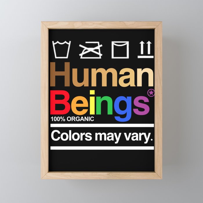 Human rights rainbow equality LGBT PRIDE BLACK LIVES MATTER Framed Mini Art Print