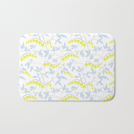 Floral pattern in yellow, blue, bright tone . Bath Mat