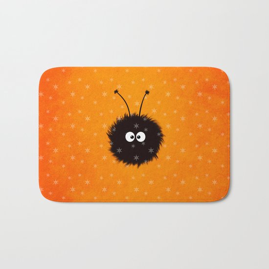 Orange Cute Dazzled Bug Winter Bath Mat