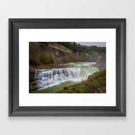 Lower Falls of the Genesee River in New York Framed Art Print