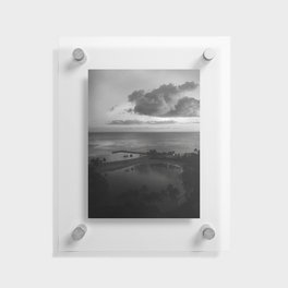 Black and White Hawaii Sunset Floating Acrylic Print