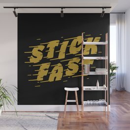 Stick Fast — Gold on Black Wall Mural