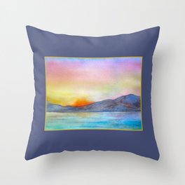Sunset Rainbow Throw Pillow