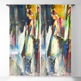 Colorful oil painting texture with brush strokes. Abstract background with isolated edge Blackout Curtain