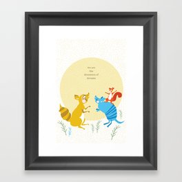 Raccoon and Armadillo Singing Framed Art Print