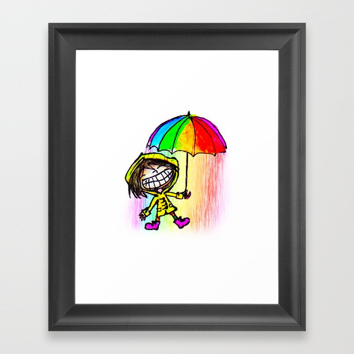 Super:Happy:Rainbow:Umbrella:Dance Framed Art Print