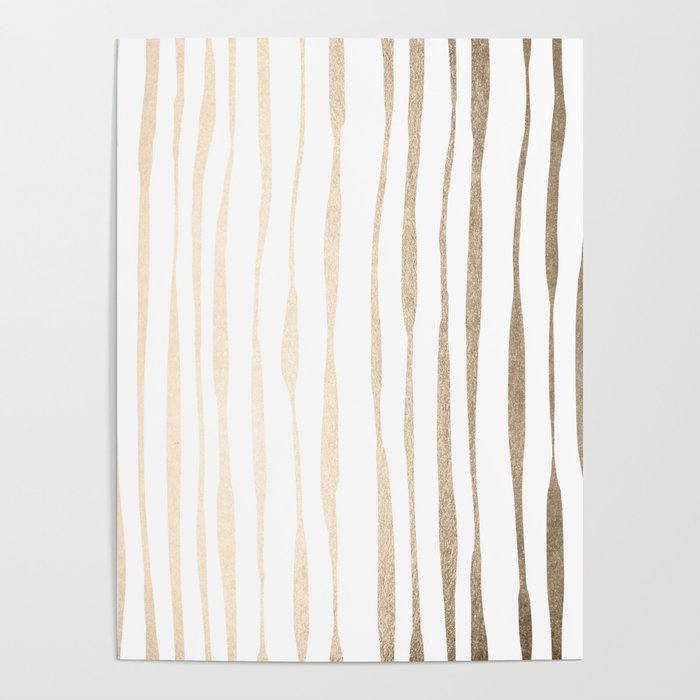 White Gold Sands Ink Pinstripes Poster