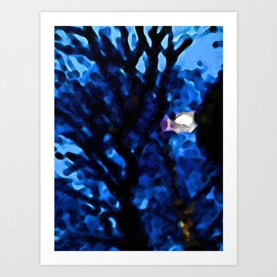 Black Branches in the Lavender Blue Wind Art Print