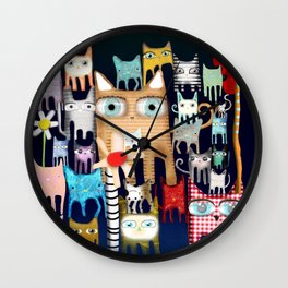 Bunch of Cats Wall Clock