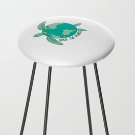 Turtle With Earth Environmental save the planet Counter Stool