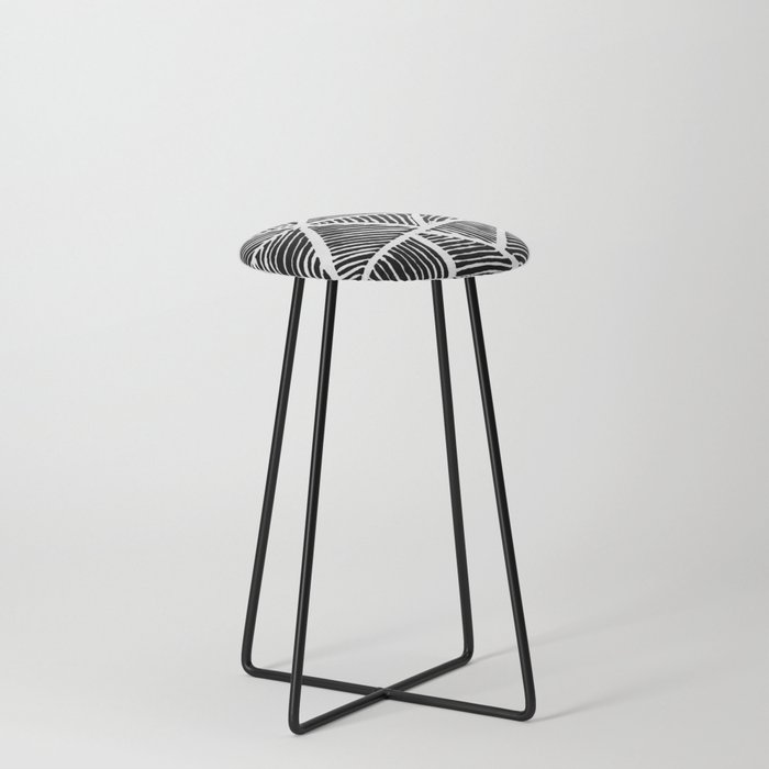 Geometry Black Lines Counter Stool