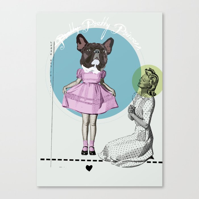 Pretty Chauncey Princess - French Bulldog Canvas Print