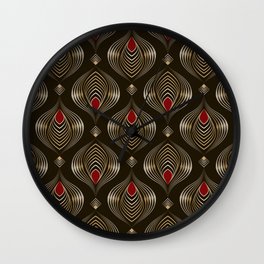 Seamless beautiful antique bronze pattern vintage ornament. Geometric background design, repeating texture.  Wall Clock