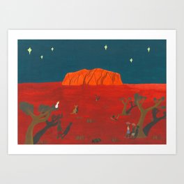 Evening at Uluru Art Print