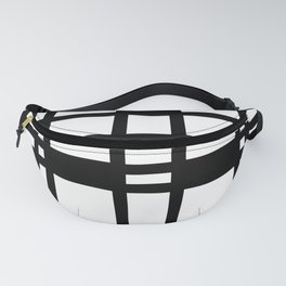 Abstract Grid Pattern 734 Black and White Fanny Pack