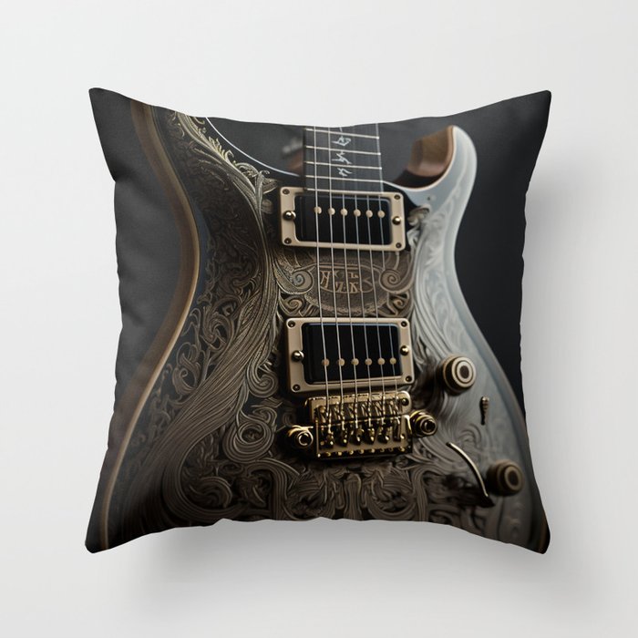 St. Gabriel's Electric Guitar Throw Pillow