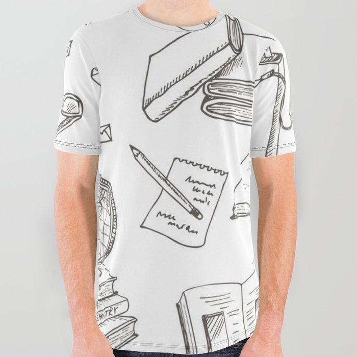 Book pattern All Over Graphic Tee