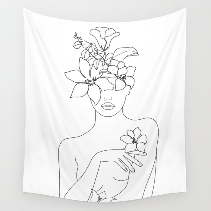 Line drawing on sale tapestry