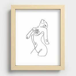 'Leticia' Abstract Female Figure One Line Drawing Recessed Framed Print