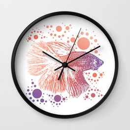 Betta Splendens Retro print I Siamese Fighting Fish Gift Wall Clock