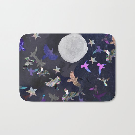 Midnight Birds Bath Mat