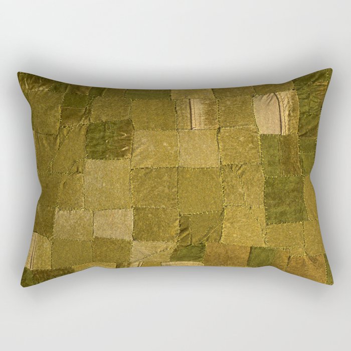 Worn Upholstery Patchwork Rectangular Pillow