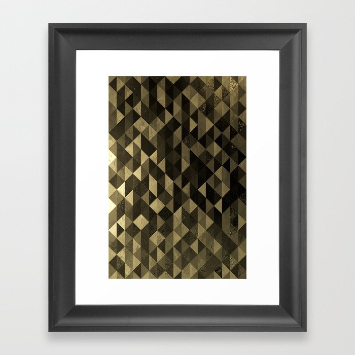 Gold triangles Framed Art Print