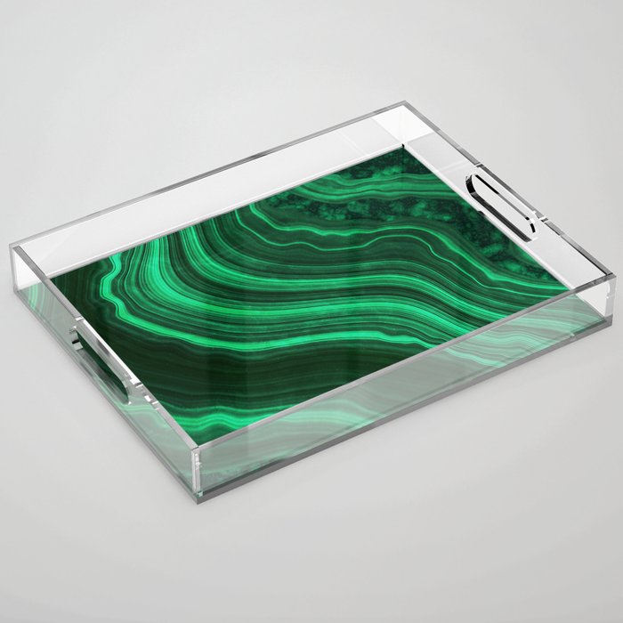 Malachite Texture 08 Acrylic Tray