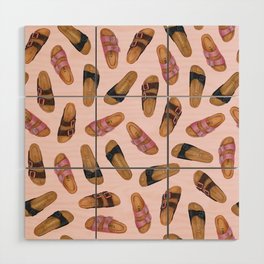 Birkenstock Sandals Pattern Pink | Birk's Pattern | Shoes Pattern Wood Wall Art