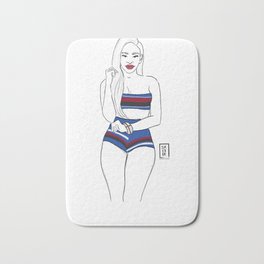 Sampdoria | SerieA pin up Bath Mat | Socceart, Digital, Gift, Hotgirl, Pinup, Design, Latina, Present, Illustration, Soccer 