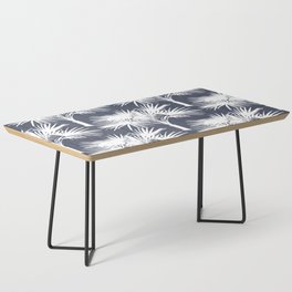 70’s Tropical Palm Trees White on Navy Coffee Table