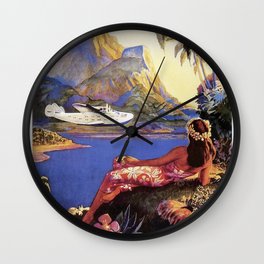 Tropical Island Travel Wall Clock