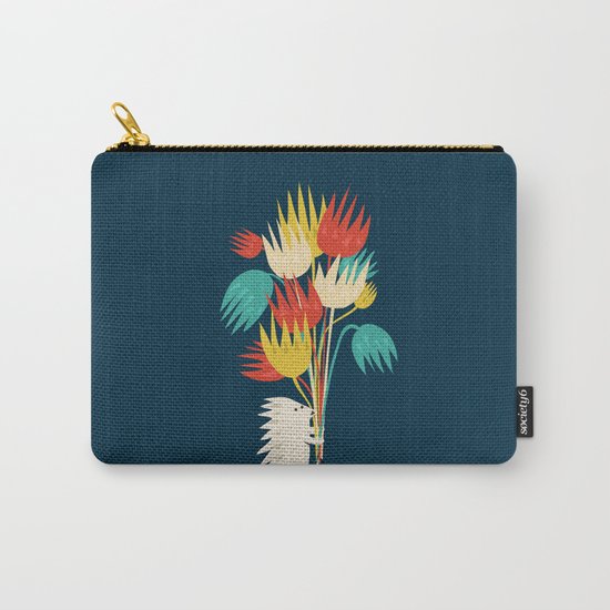 Hedgehog with flowers Carry-All Pouch