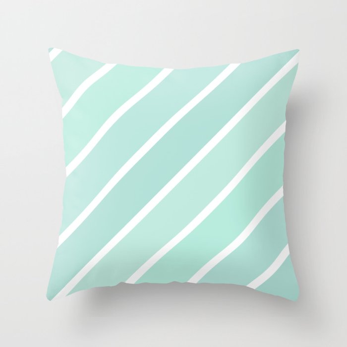 Seamless Turquoise Teal Striped Throw Pillow