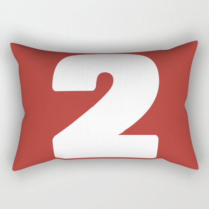 2 (White & Maroon Number) Rectangular Pillow